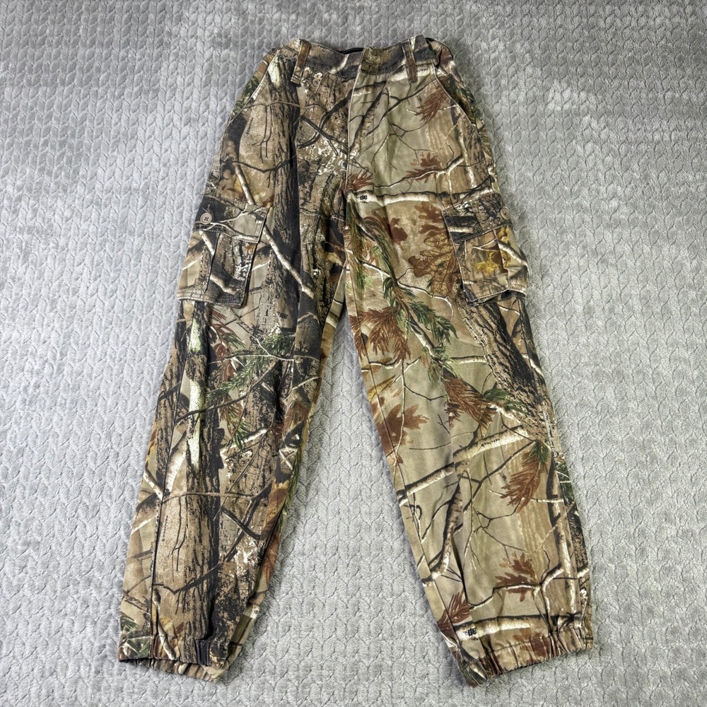 Realtree AP Camo Cargo Pants Youth Size L 10/12 All Purpose Camouflage Joggers